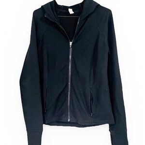 Yogalicious Women’s Black Full Zip Up Hoodie Jacket Size Large Athleisure Yoga